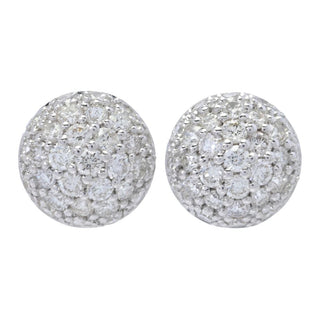 DIAMORE 14K Gold Polished 0.20ctw Diamond Pave Domed Stud Earrings