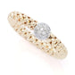 DIAMORE 14K Gold 0.09ctw Diamond Pave Popcorn Link Stack Ring