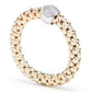 DIAMORE 14K Gold 0.09ctw Diamond Pave Popcorn Link Stack Ring