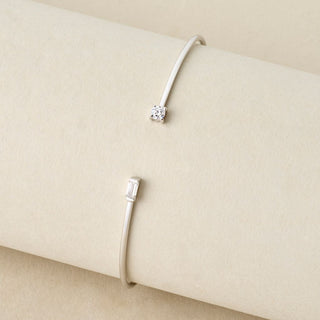 Peace Jewelers 14K Gold 0.33ctw Baguette & Round Lab Grown Diamond Bangle Bracelet