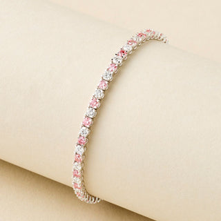 Peace Jewelers 5.00ctw Pink & White Lab Grown Diamond Tennis Bracelet