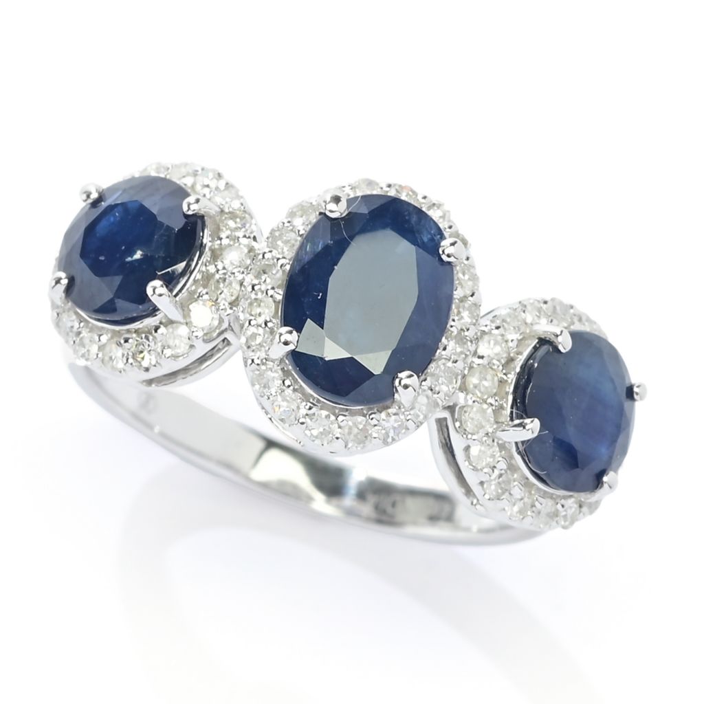 Gem Treasures 14K Gold Choice of Gemstone & Diamond Halo Ring