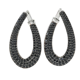 Gem Treasures Sterling Silver Choice of Gem Pave Teardrop Earrings