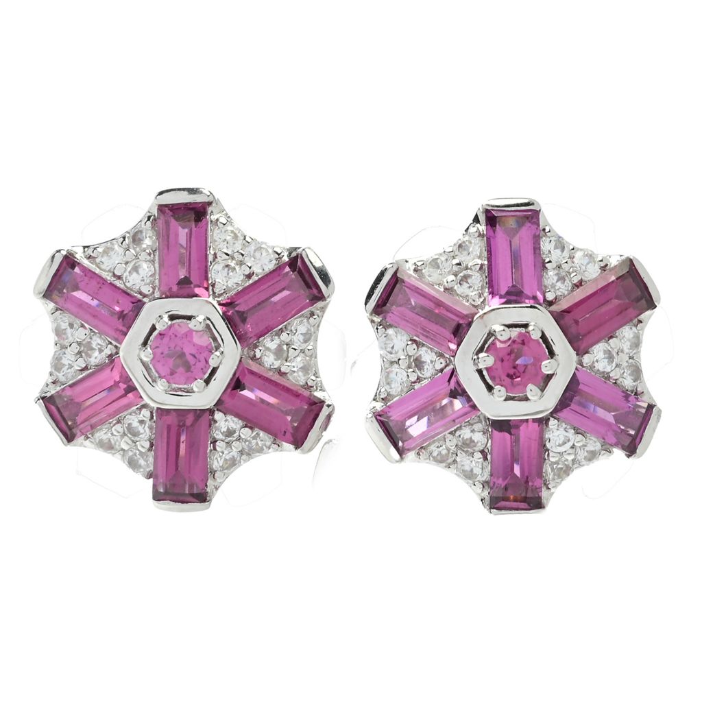 Gem Treasures Choice of Gem & White Zircon Pinwheel Stud Earrings