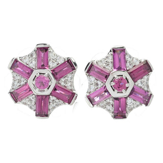 Gem Treasures Choice of Gem & White Zircon Pinwheel Stud Earrings
