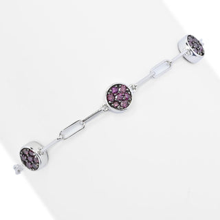 Diamond Treasures 14K White Gold 1.51ctw Purple Diamond Double Sided Bracelet