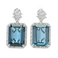 Gem Treasures 30.90ctw Octagon Cut London Blue Topaz & Gem Earrings