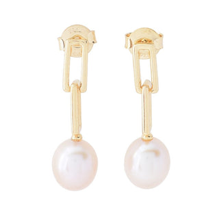 Imperial Pearl Freshwater Cultured Pearl Paperclip Dangle 1" Earrings