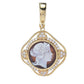 Cameo Italiano "Florence" 12mm Portrait Cameo & Simulated Diamond Pendant