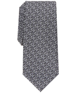 Alfani Men's Coen Geo Slim Tie - Gray