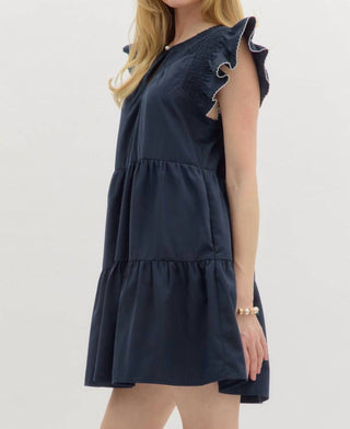 Entro - Flutter Sleeve Midi Dress