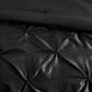 7 Piece Tufted Comforter Set Black Queen