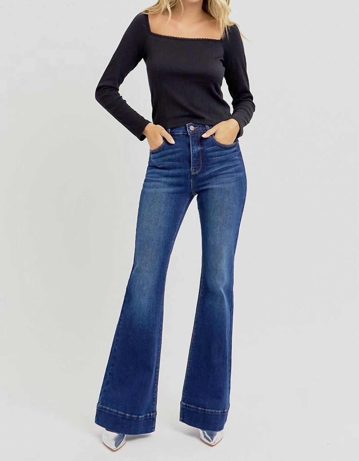 Risen - Tummy Control High Rise Flare Jeans