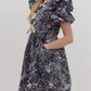 Entro - Floral Puff Sleeve Short Dress