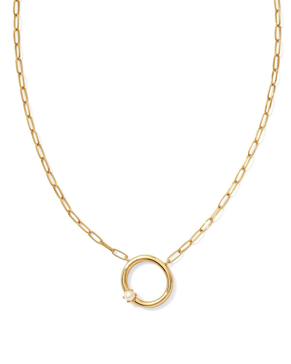 Kendra Scott - Women's Pearl Letter O Pendant Necklace