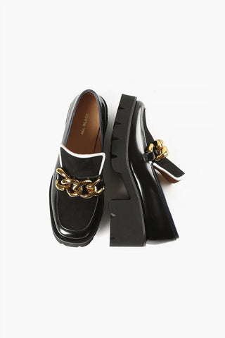 All Black - CHUNK LINKS LADY LUGG LOAFER