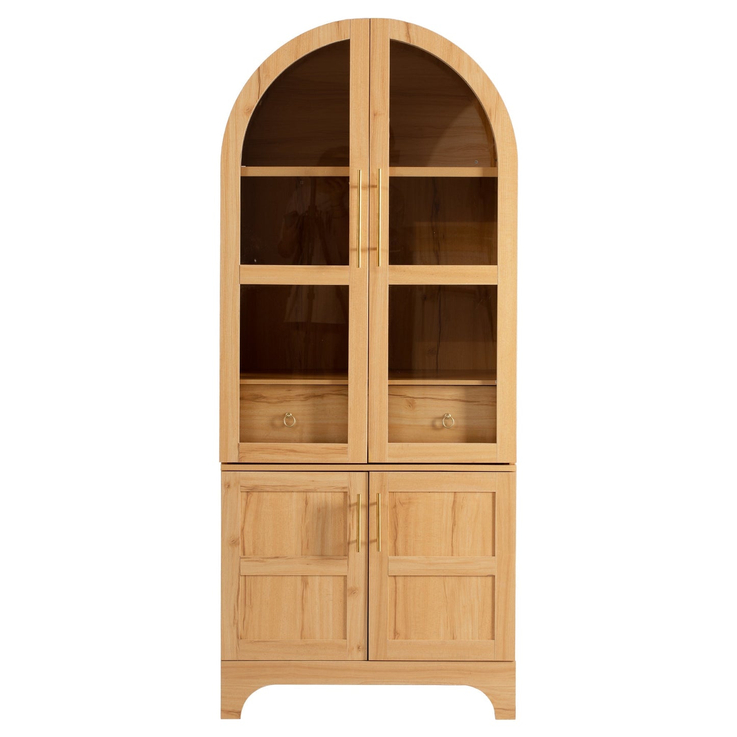K&K 71' Tall Arched Kitchen Pantry Cabinet with Adjustable Shelves