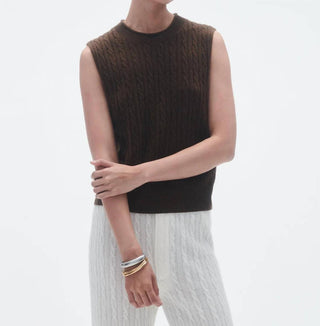 Guest In Residence - Cable Crew Neck Sleeveless Vest