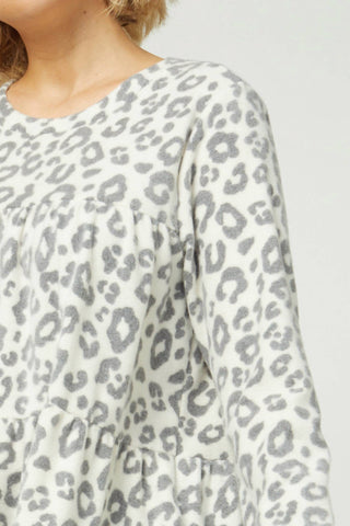 Entro - Animal Print Tiered Top