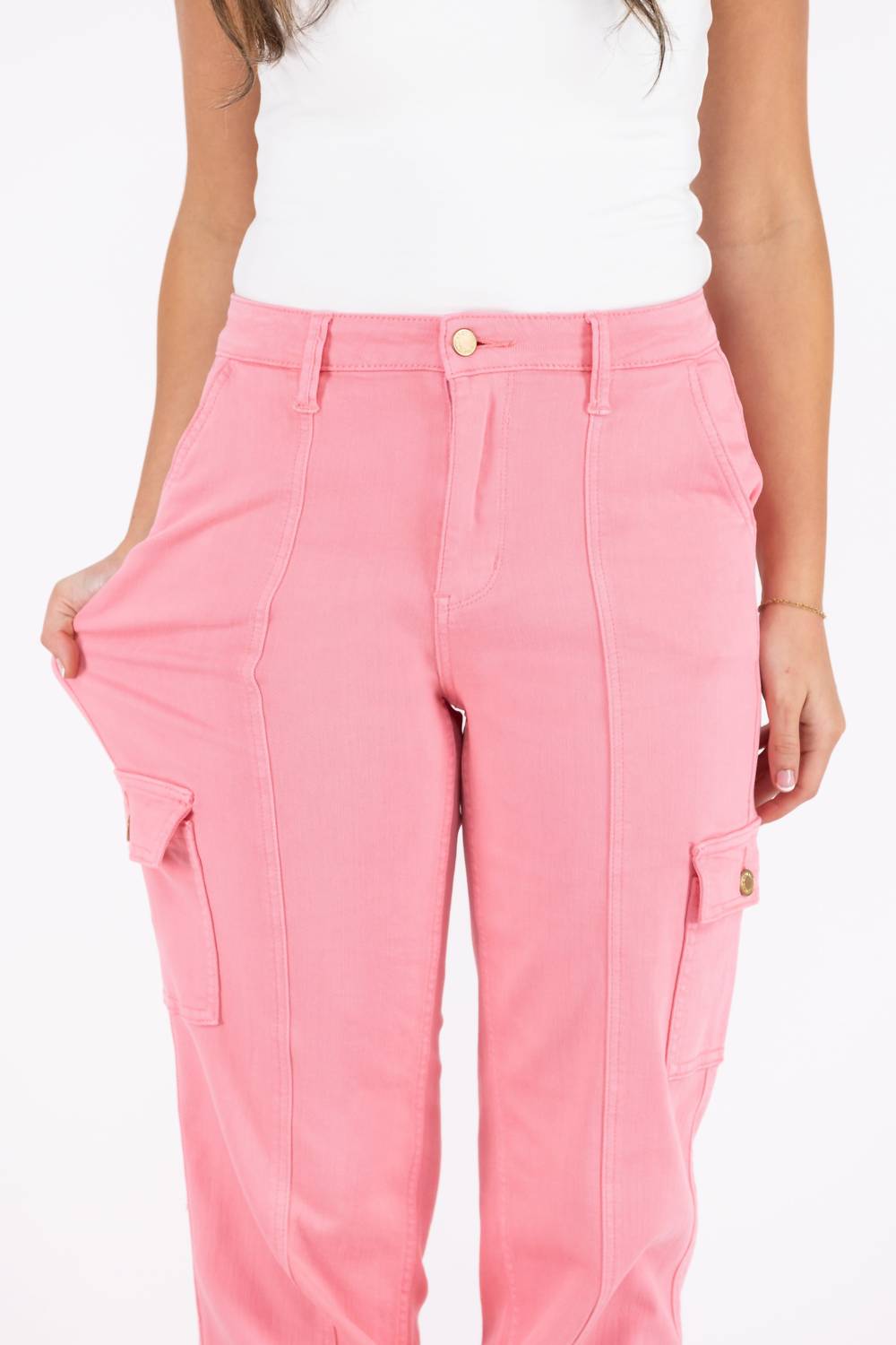 Judy Blue - The Rowan High-Rise Garment Dyed Straight Leg Cargo Denim