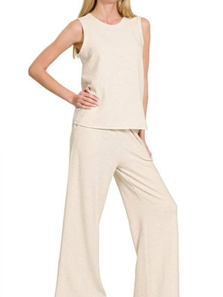 Zenana - Cotton Slub Tank & Pants Set
