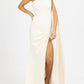 Lena - ONE SHOULDER AND SASH SATIN MAXI DRESS