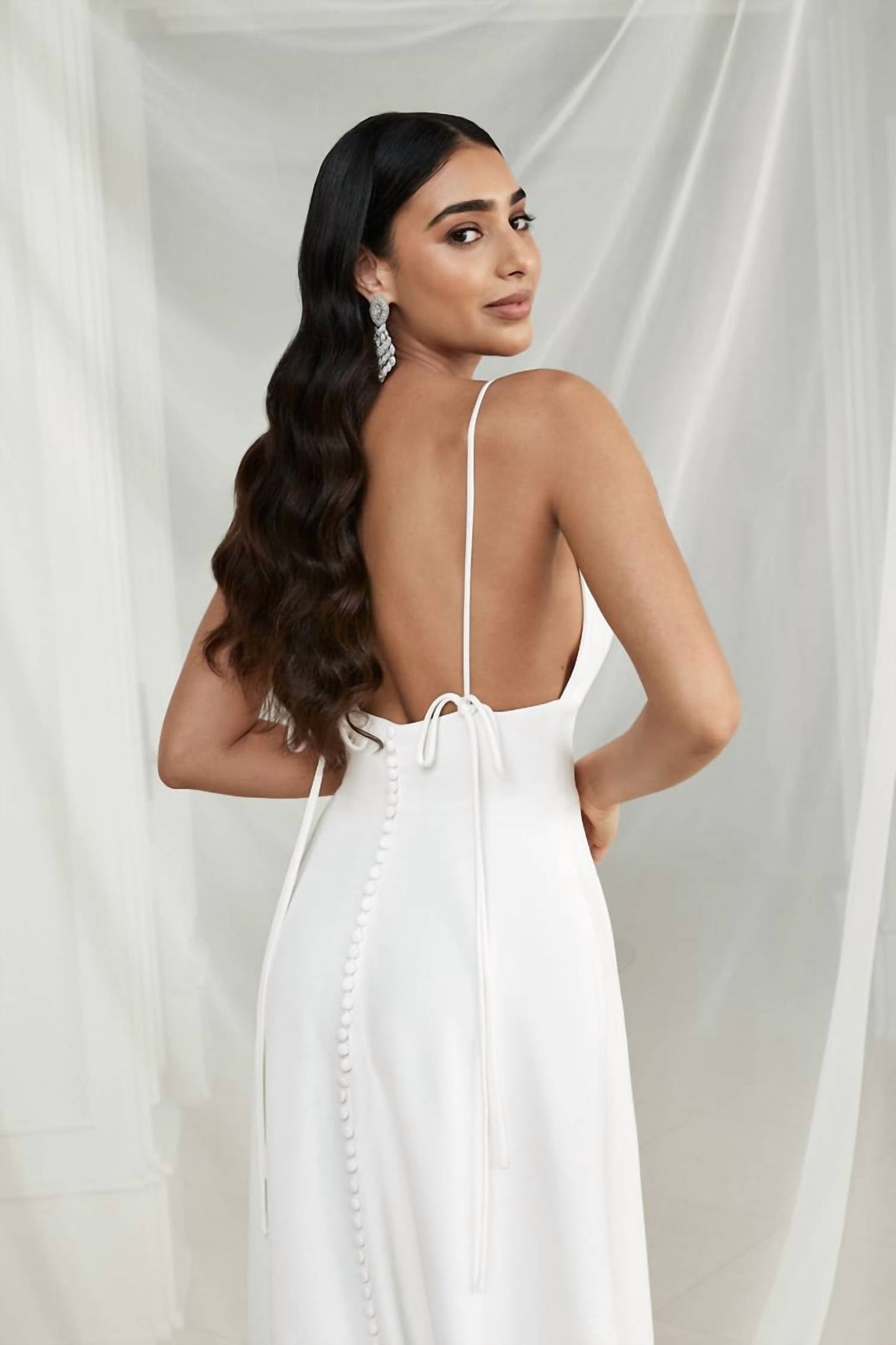 Adore By Justin Alexander - Stretch Crepe A-line Wedding Dress With Spaghetti Straps