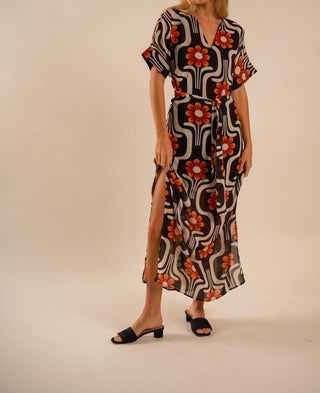 Care Tucker - Beatrice All Over Wild Flower Pattern Kaftan Dress