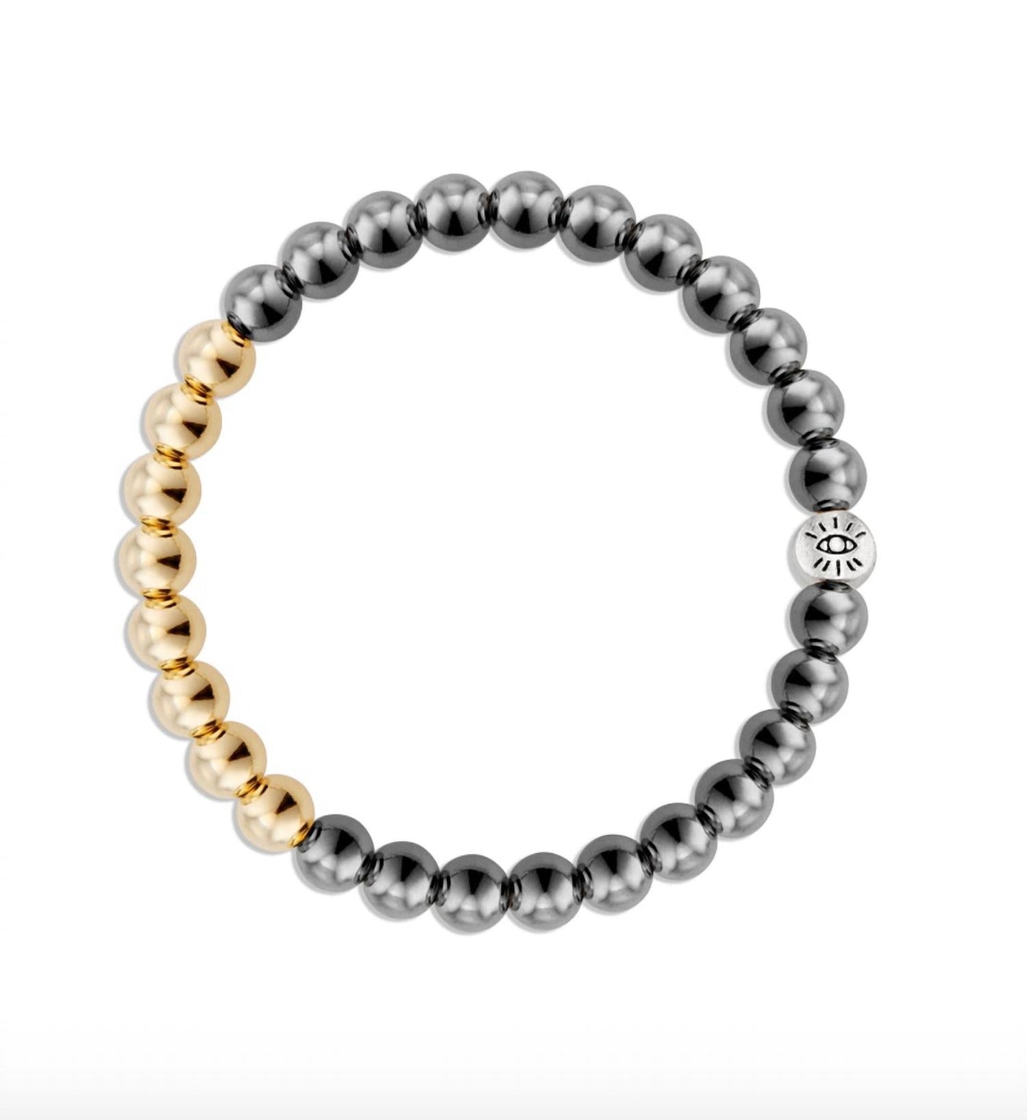 100% Beads - Women's Hematite Beaded Bracelet