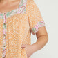 Entro - Mixed Print Square Neck Dress - Plus