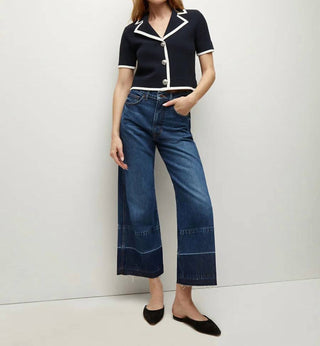 Veronica Beard - Taylor Cropped Wide Leg Jean w Released Hem