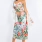 Paparazzi - Charmeuse Satin Print Bias Cut Slip Dress