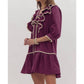 Style Usa - Solid Ruffled Mini Dress