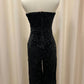 Hyfve - Women's Sequined Velvet Strapless Jumpsuit