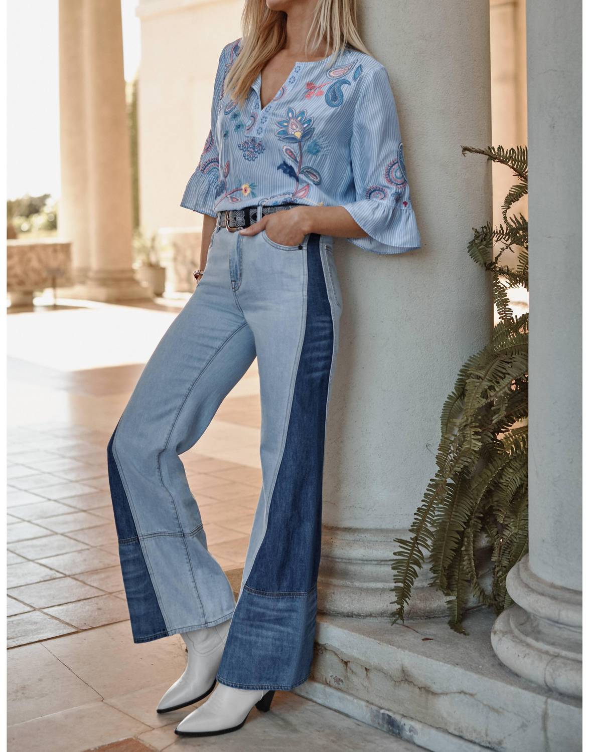 Johnny Was - Embroidered Ruffle Sleeve Blouse