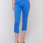 Charlie B - Asymmetrical Hem Cropped Twill Pants