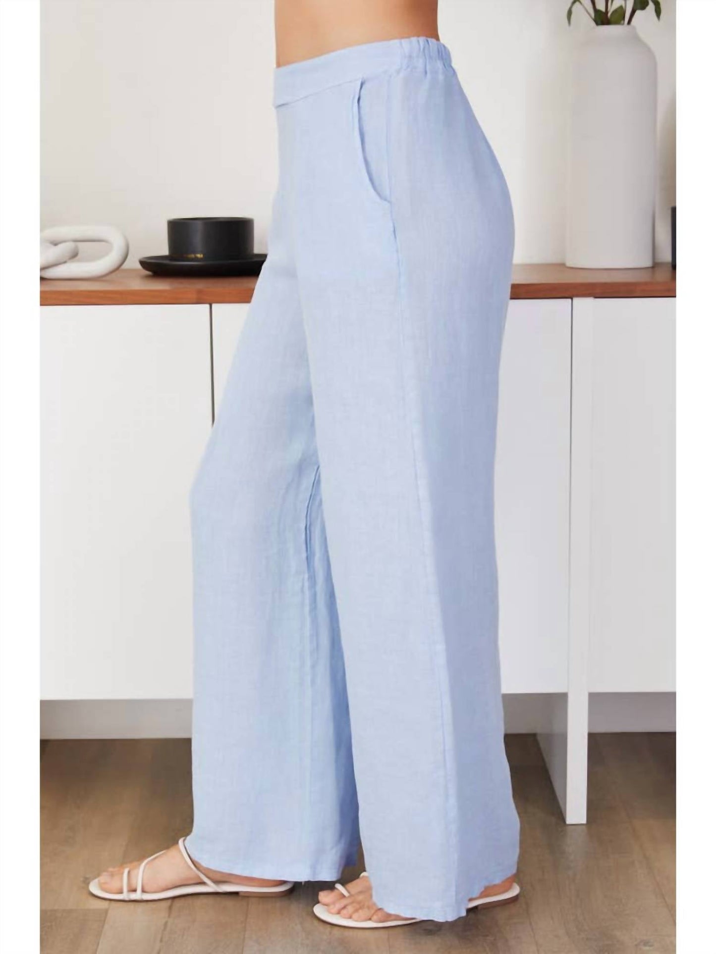 Milio Milano - Linen smocked waist palazzo pant