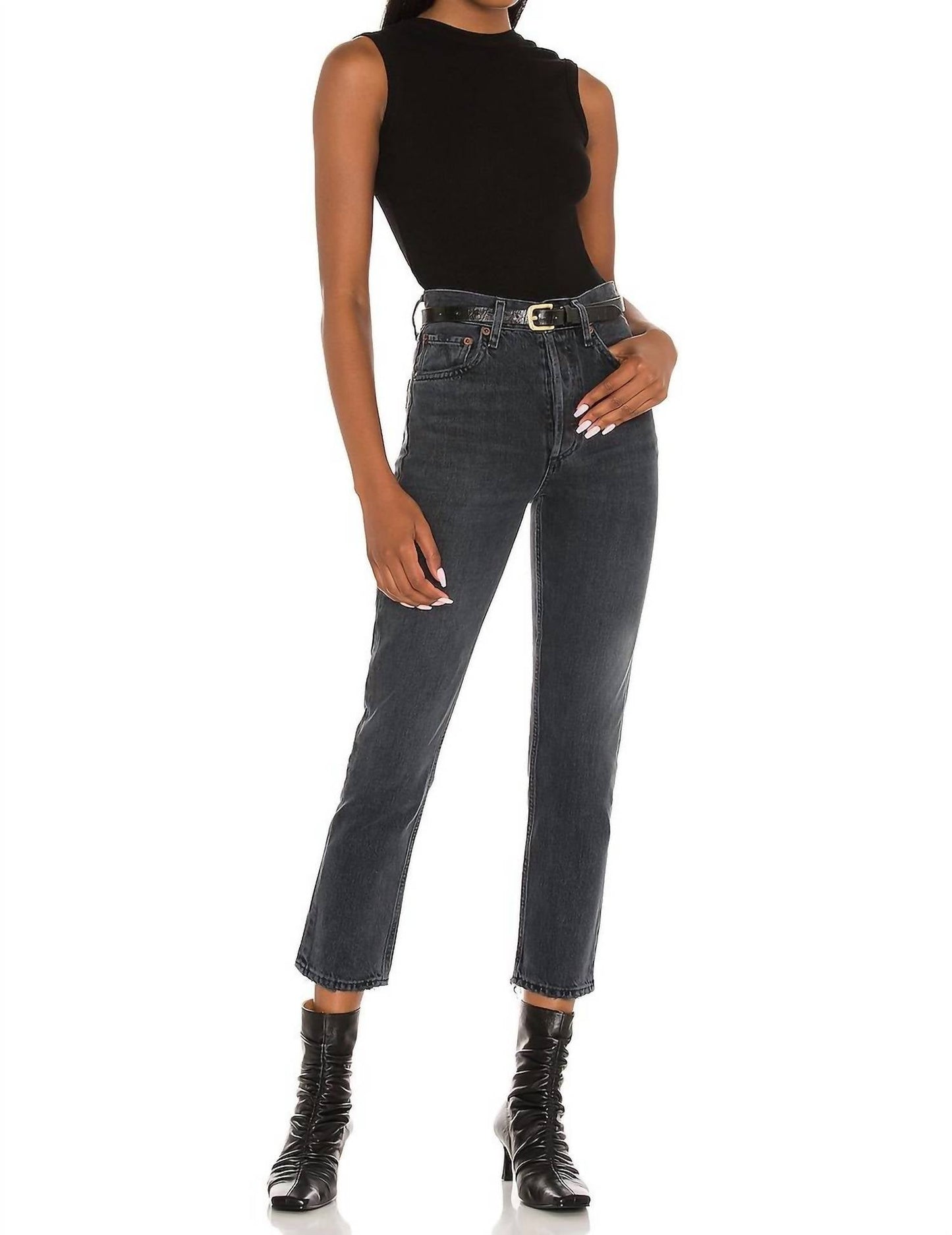 Agolde - Riley High Rise Straight Crop Jeans