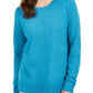 Karen Scott Women's Crewneck Long-Sleeve Sweater Blue Size X-Small