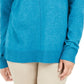 Karen Scott Women's Crewneck Long-Sleeve Sweater Blue Size X-Small