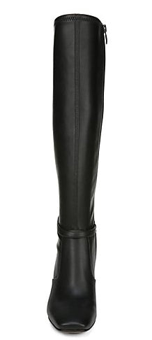 Franco Sarto Women's Ankle Strap Accent Metal Detailing Roxanne Square Toe Block Heel Zip up Boots Black Size 9.5 M