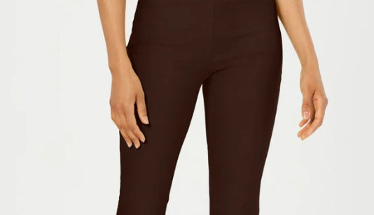 Charter Club Women's Chelsea Tummy Control Skinny Leg Ankle Pants Brown Size 8