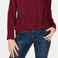 INC International Concepts International Concepts Women's Petite Twist-Front Button-Up Top Wine Size Medium