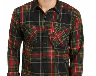 Levi's Men's Malden Plaid Shirt Green Size Medium