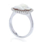 Cameo Italiano 14K White Gold Flower Shell Cameo & Diamond Ring