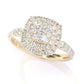 Gems of Distinction 14K Gold 0.85ctw Diamond Square Cluster Ring