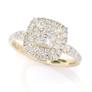 Gems of Distinction 14K Gold 0.85ctw Diamond Square Cluster Ring