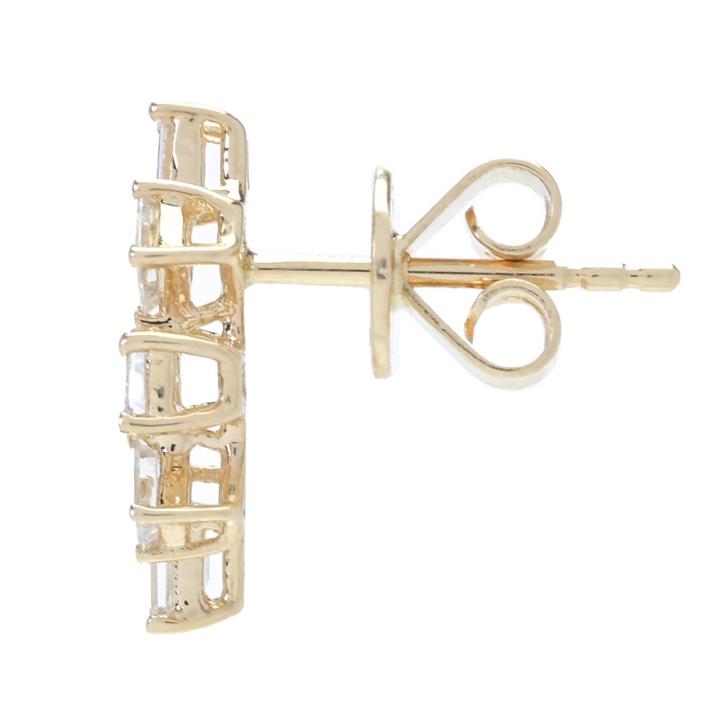 Gems of Distinction 14K Gold 0.60ctw Baguette Diamond Crawler Earrings
