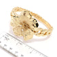 Graziella 23K Gold Plated Electroform Hibiscus Curb Link Cuff Bracelet