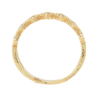 Morris & David 14K Gold 0.18ctw Diamond Stack Band Ring, 1.7 grams